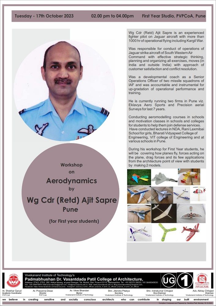 I Yr- Orientation Week - Aerodynamics by Wg Cdr (Retd) Ajit Sapre