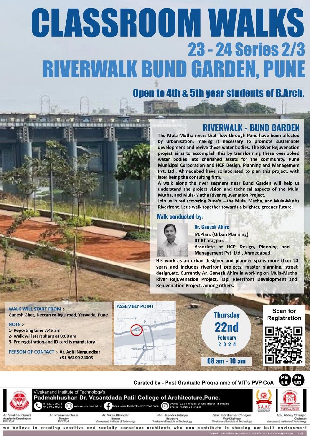 Classroom walks:  Riverwalk, Bund Garden, Pune