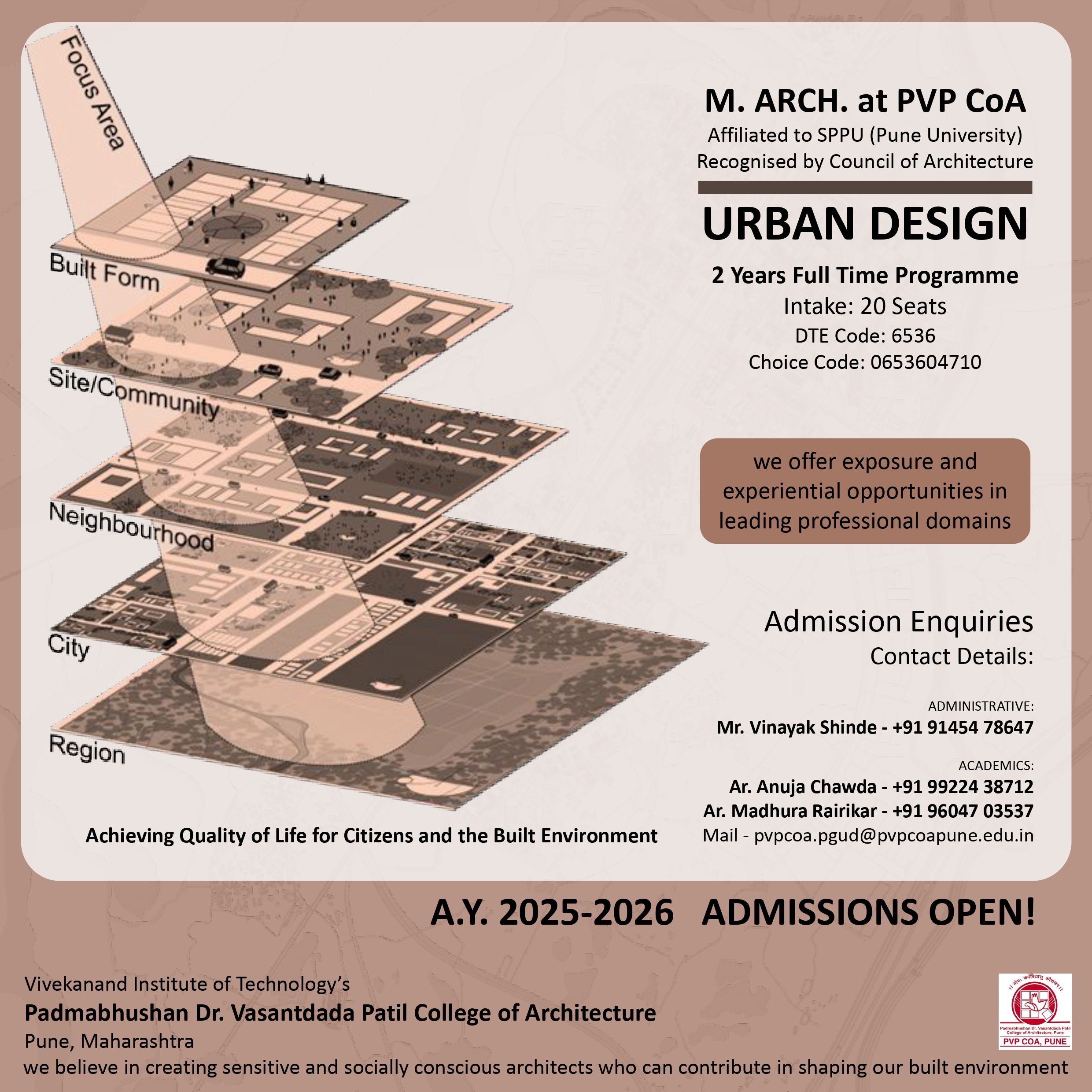 Admissions 2025-26  M.Arch (UD)