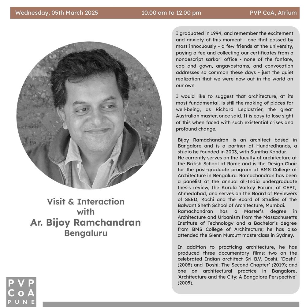 Ar. Bijoy Ramchandran, Bengaluru