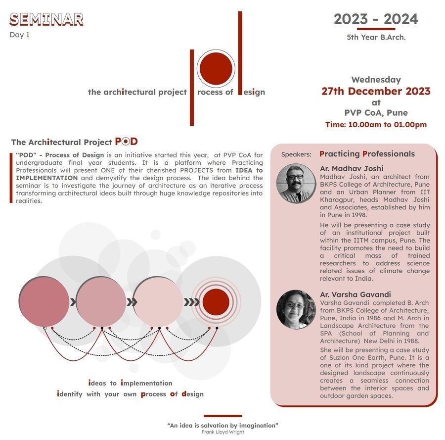 Process of Design I (PoD)- by Ar. Madhav Joshi & Ar. Varsha Gavandi 