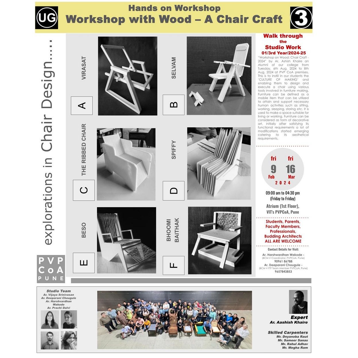 III Yr B. Arch (Workshop With Wood: A Chair Craft 2024)