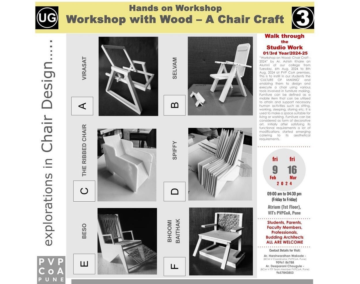 III Yr B. Arch (Workshop With Wood: A Chair Craft 2024)