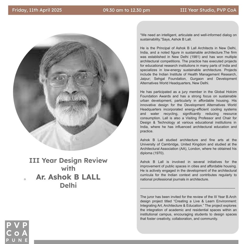 Ar. Ashok Lall - III Year